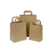 Three brown paper bags of different sizes on a white background