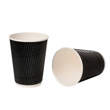 12oz - Black Ripple Coffee Cup - CATERWISE Uncategorized (Image 1)