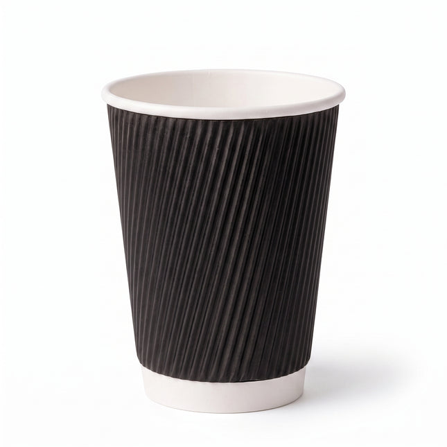 12oz - Black Ripple Coffee Cup by CATERWISE