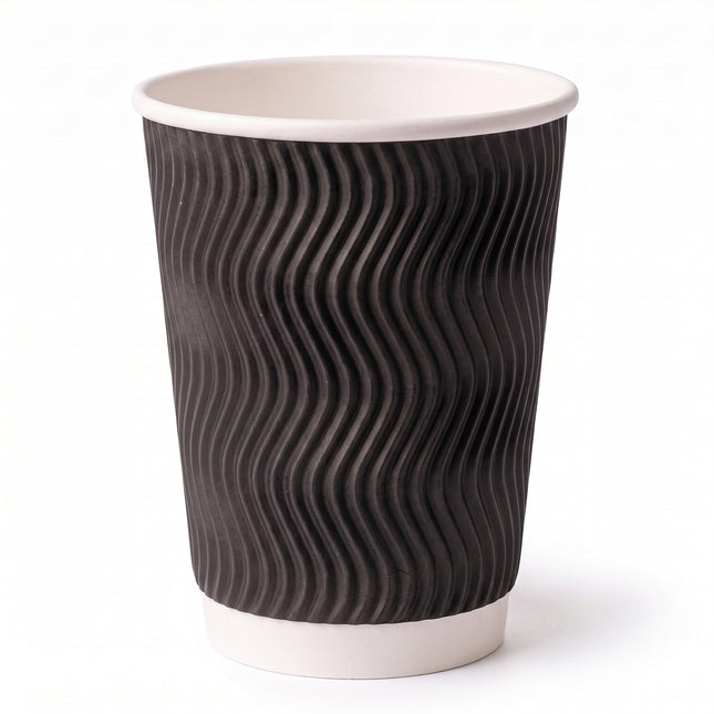 12oz - Black Ripple Coffee Cup by CATERWISE