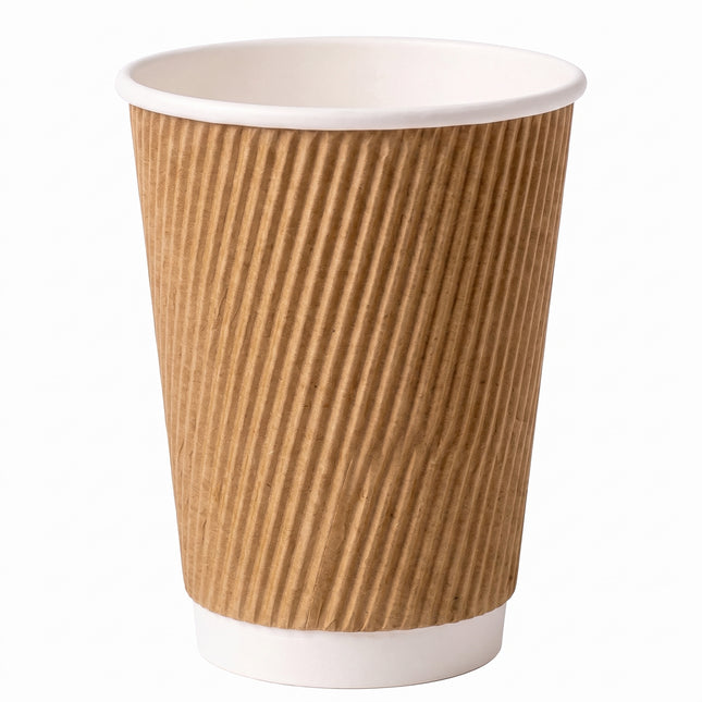 12oz - Kraft Ripple Coffee Cup by CATERWISE