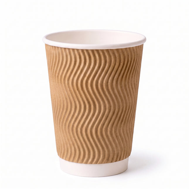 12oz - Kraft Ripple Coffee Cup by CATERWISE