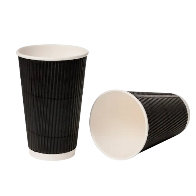 16oz - Black Ripple Coffee Cup - CATERWISE Uncategorized (Image 1)