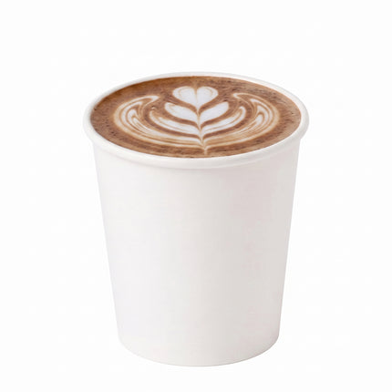 paper white single wall cups, for takeaway - CaterWise Ireland