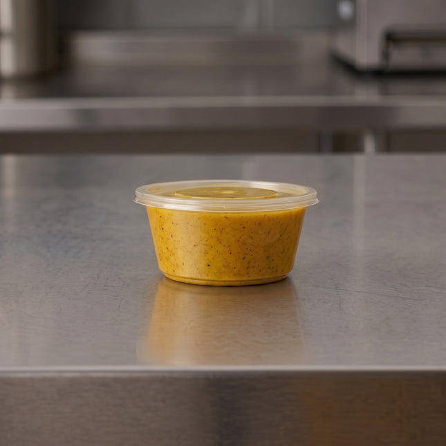 polypropylene sauce pots lids, for takeaway, usecase - CaterWise Ireland