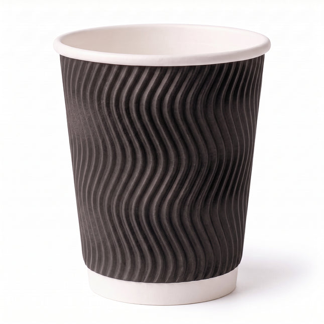 8oz - Black Ripple Coffee Cup by CATERWISE