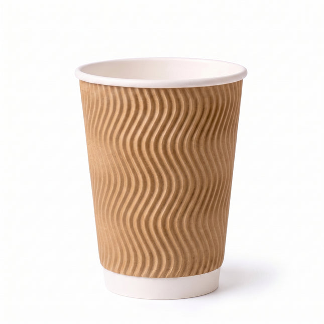 8oz - Kraft Ripple Coffee Cup by CATERWISE