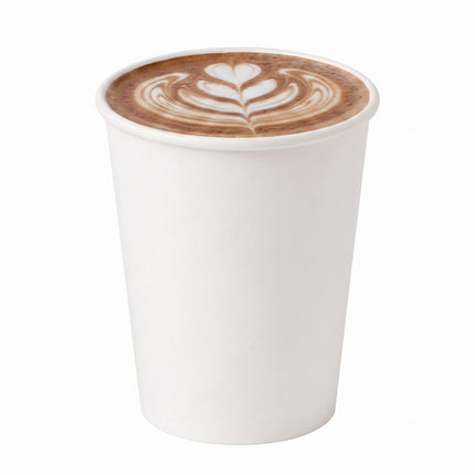 paper white single wall cups, for takeaway - CaterWise Ireland