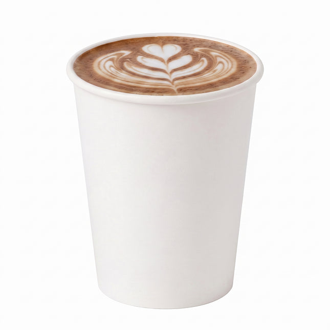 paper white single wall cups, for takeaway - CaterWise Ireland