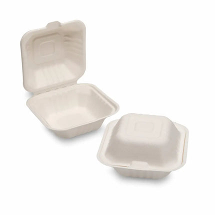 6" Bagasse Burger Boxes - CATERWISE Uncategorized (Image 1)