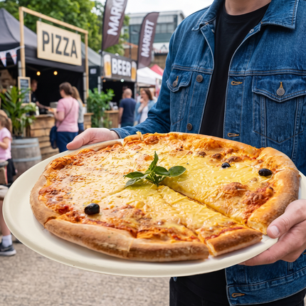 Bagasse Pizza Plates 32.5cm/12.8 Inches by CATERWISE