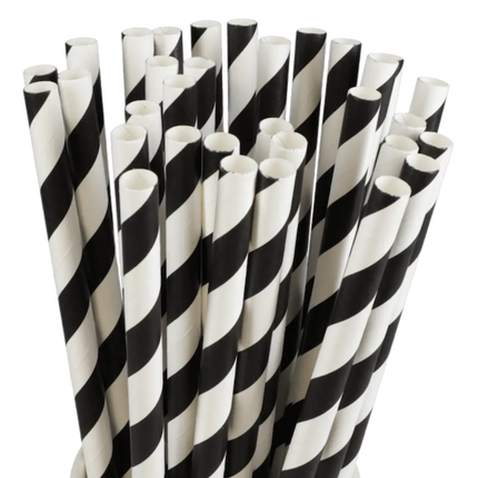9mm x 230mm - Black & White Smoothie Straws - CATERWISE Uncategorized (Image 2)