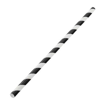 9mm x 230mm - Black & White Smoothie Straws - CATERWISE Uncategorized (Image 1)