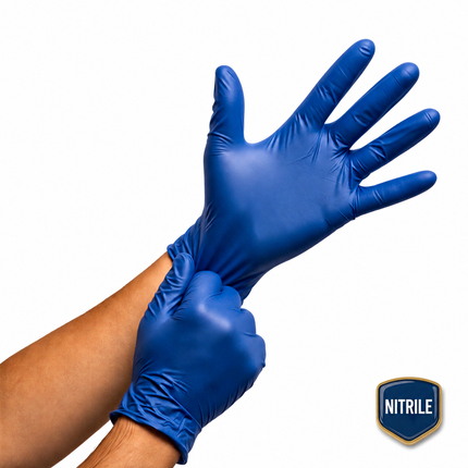 Medium Nitrile Gloves - Blue Powder Free