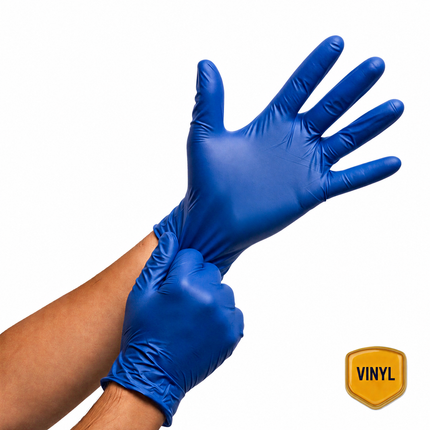 Medium Vinyl Gloves - Blue Powder Free