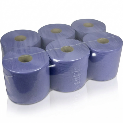175mm x 120m - Premium Blue Centrefeed Rolls 2ply by CATERWISE