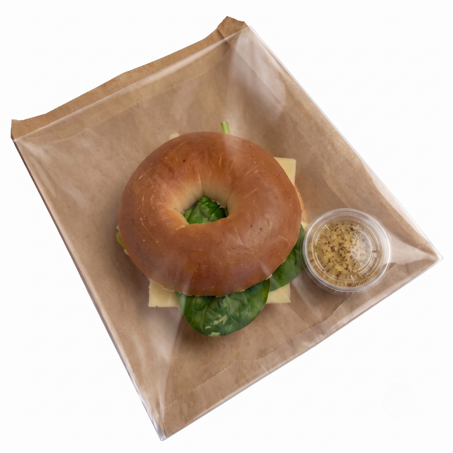 Kraft Brown Film Front Bags 8.5x8.5 Inch by CATERWISE
