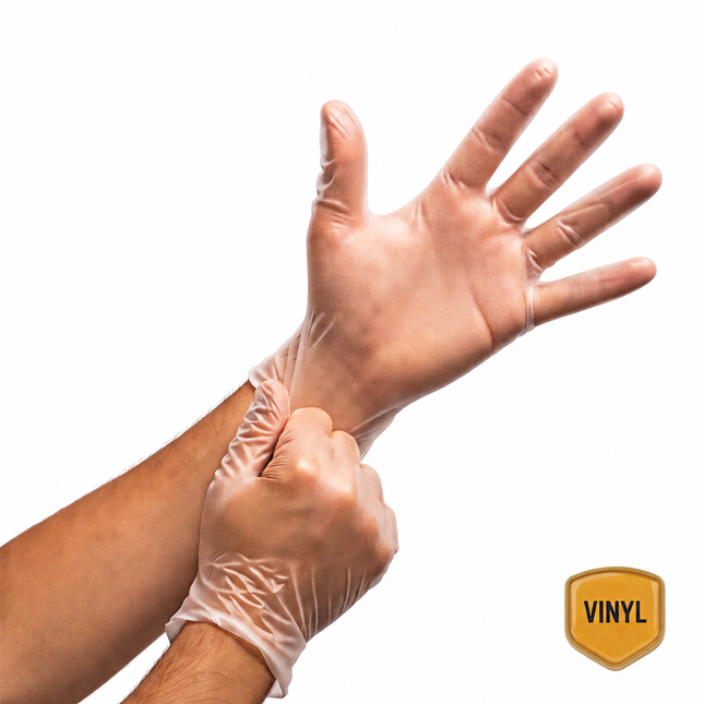 Large Vinyl Gloves - Clear Powder Free