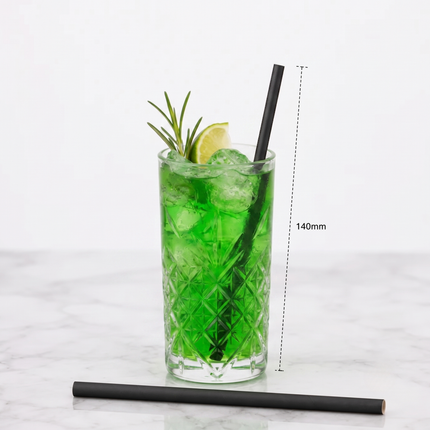 Black Paper Cocktail Straws (6mm x 140mm)
