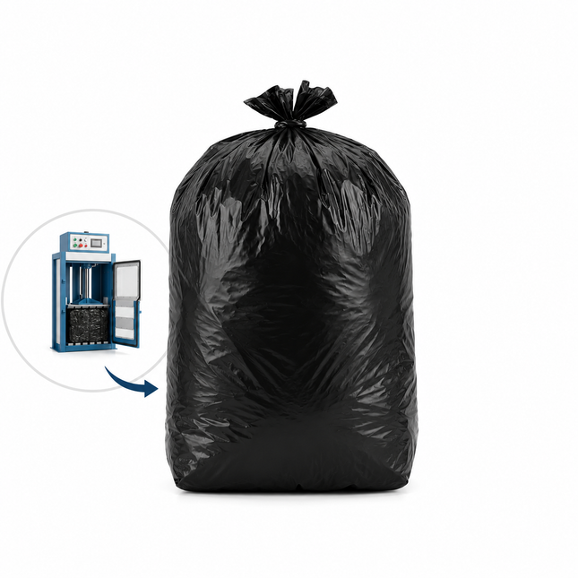 Black HD Compactor Sacks 60mu by CATERWISE