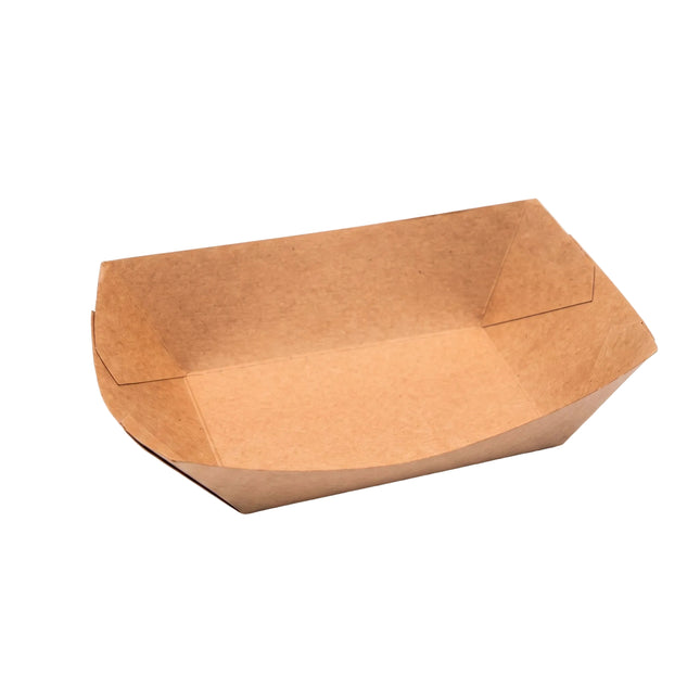 Compostable kraft tray pe lined, for takeaway, trays snack boats - CaterWise Ireland