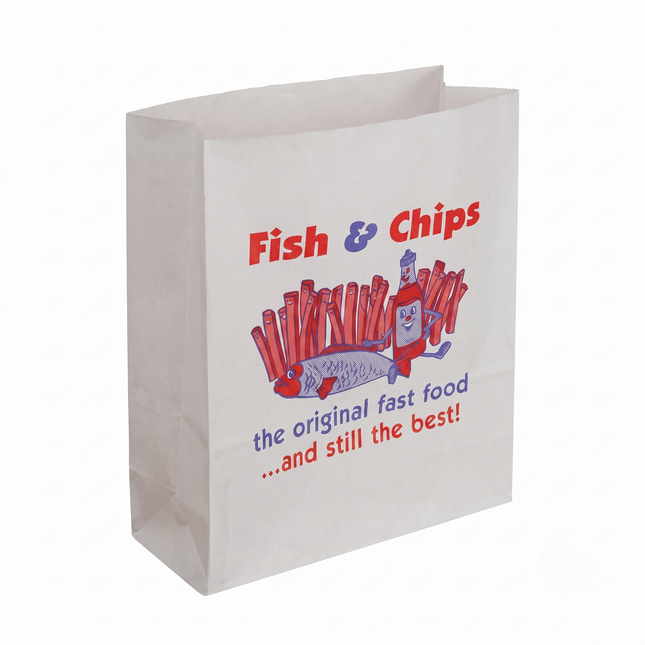 Fish chips grab bag, for takeaway - CaterWise Ireland