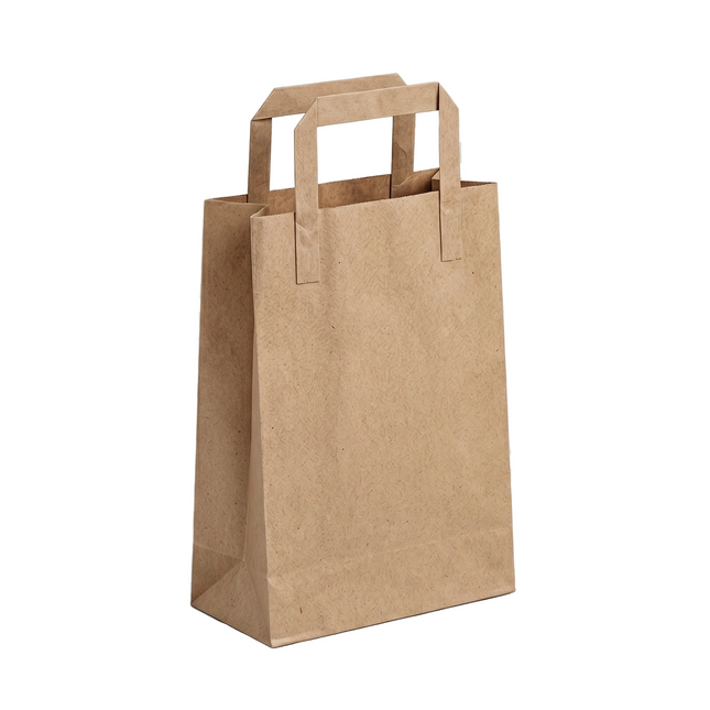 Medium - Flat Handle Kraft Bag