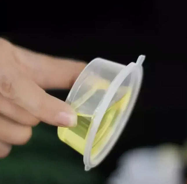 plastic hd hinged sauce cups, for microwave, leakproof - CaterWise Ireland