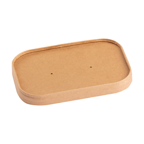Kraft Rectangular Paper Vented Lids - Image 1