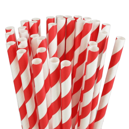 9mm x 230mm - Red & White Smoothie Straws - CATERWISE Uncategorized (Image 2)
