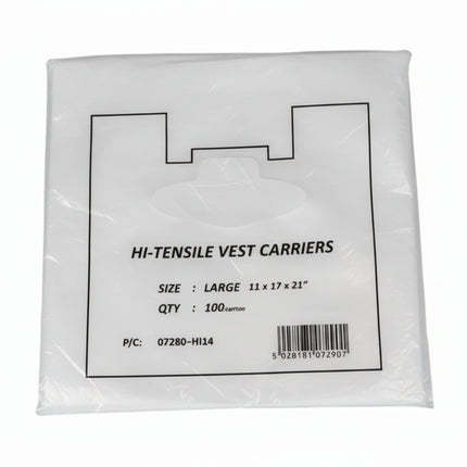 Large - Puma White Vest Carrier Bag - CATERWISE Uncategorized (Image 1)