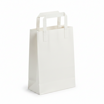 Large - White Flat Handle Bag