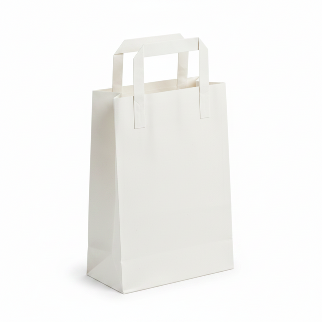 Small - White Flat Handle Bag
