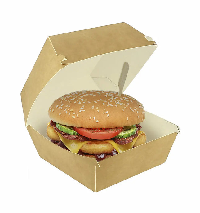 X-Large - Kraft Burger Boxes (500 Per Box) - CATERWISE Uncategorized (Image 2)
