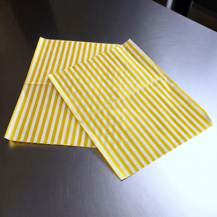 Yellow Striped Greaseproof Burger Wraps