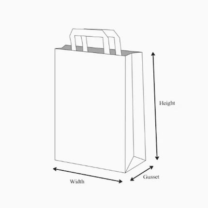 Small - SOS Flat Handle Kraft Brown Bag - CATERWISE Uncategorized (Image 2)