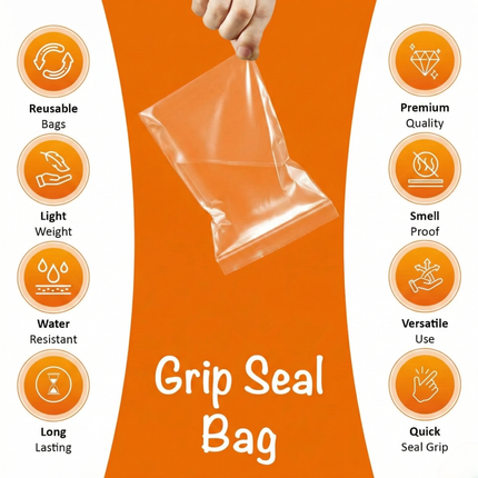 Clear Premium Grip Seal Bags (8" x 11") - Image 3