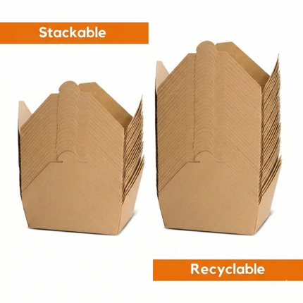 Jumbo kraft no.3 food box 2,000ml compostable, boxes - CaterWise Ireland