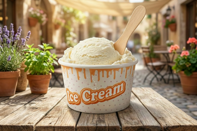 8oz Ice Cream Cups - Printed by CATERWISE