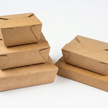 Jumbo kraft no.3 food box 2,000ml compostable, takeaway boxes - CaterWise Ireland